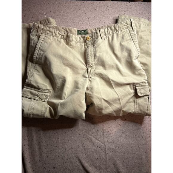Eddie Bauer Men’s 40x30 Heavy Cargo Pants Khaki Hiking Outdoor Rugged Gorpcore - Picture 8 of 8